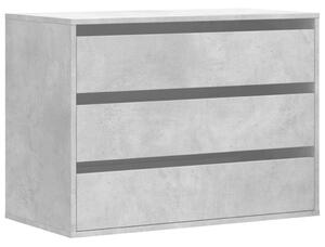 VidaXL Sarokszekrény - 3 Fiókos - Beton Szürke - 80x41x58 cm