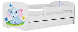 Babydreams Fehér elefántágy fiók nélkül, matrac 160/80