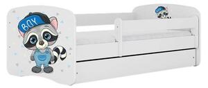 Babydreams Fehér mosómedve ágy fiókkal, matrac nélkül 180/80