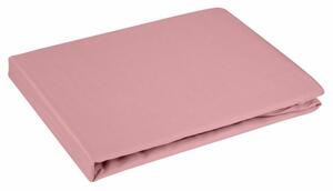 Dina pamut-szatén gumis lepedő Púder rózsaszín 140x200 cm +30 cm