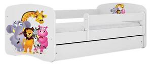 Babydreams Fehér állatkerti ágy fiók nélkül, matrac 160/80