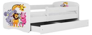 Babydreams Fehér állatkerti ágy fiók nélkül, matrac nélkül 140/70