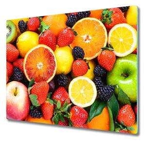 Üveg vágódeszka színes gyümölcsök