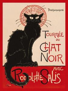 Festmény reprodukció Tournée Du Chat Noir in Red (The Black Cat) - Théophile Steinlen, (30 x 40 cm)