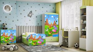 Babydreams zöld szafariágy fiókkal matrac nélkül 180/80
