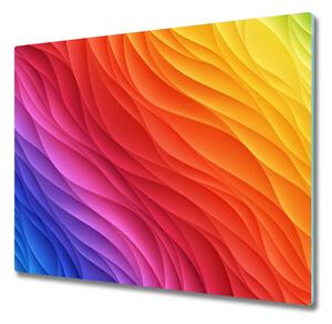 Üveg vágódeszka színes hullámok 60x52 cm