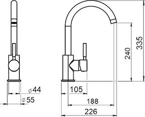 Ferro Sink keverő króm, 70710.0