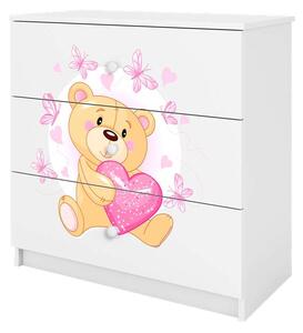 Babydreams fehér komód pillangókkal