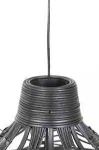 Fekete mennyezeti lámpa rattan búrával ø 42 cm Pocita – Light & Living