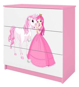 Babydreams rózsaszín hercegnős lovas komód
