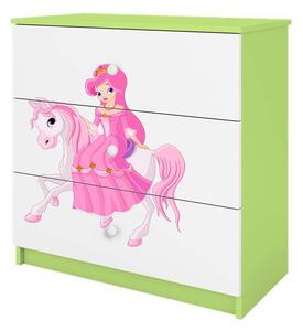 Babydreams komód, zöld hercegnő lovon