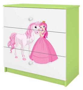 Babydreams zöld hercegnős lovas komód