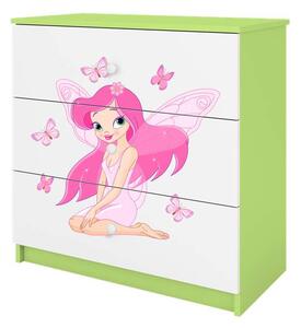 Babydreams komód, zöld tündér pillangókkal