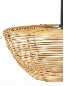 Natúr színű mennyezeti lámpa rattan búrával ø 50 cm Milan – Light & Living