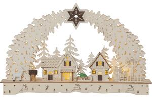 Világosbarna fénydekoráció karácsonyi mintával Bamberg – Star Trading