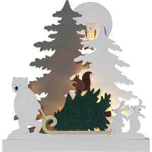 Fehér fénydekoráció karácsonyi mintával Forest Friends – Star Trading