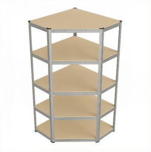 SONGMICS fém sarokpolc, 5 szintes, 875 kg teherbírás, 180 x 90 x 90 cm
