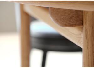 Kerek bővíthető étkezőasztal tölgyfa dekorral ø 120 cm Carno – Unique Furniture