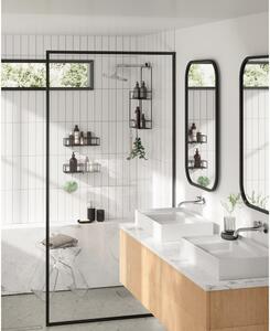 Fekete öntapadós acél fürdőszobai polc Cubiko – Umbra