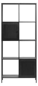 Fekete fém könyvespolc 80x180 cm Malibu – Unique Furniture