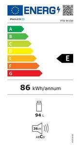 Philco PTB 94 EW Egyajtós hűtőszekrény, 94L, M:84.2, E energiaosztály