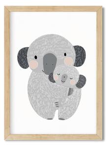 Falikép gyerekszobába - Koalacsalád A4 (21x30 cm)