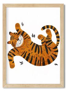 Falikép gyerekszobába - Hancúrozó tigris A4 (21x30 cm)