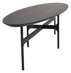 Fekete dohányzóasztal kőrisfa dekoros asztallappal 180x50 cm Colton - Rowico
