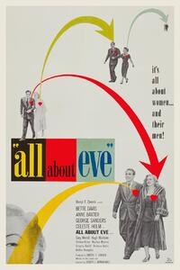 Festmény reprodukció All about Eve, Ft. Bette Davis & Marilyn Monroe (Vintage Cinema / Retro Movie Theatre Poster / Iconic Film Advert), (26.7 x 40 cm)