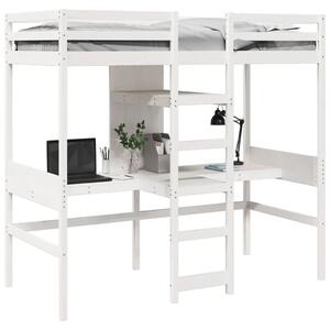 VidaXL fehér tömör fenyő galériaágy-keret matrac nélkül 80 x 200 cm