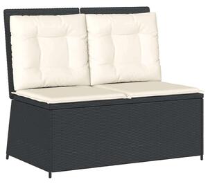 VidaXL Dönthető Kerti Pad - Polyrattan - Fekete - 108cm