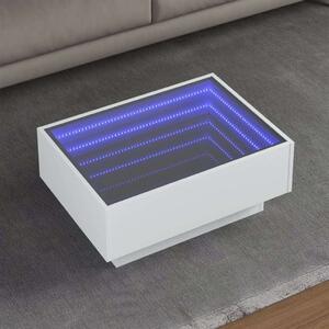 VidaXL LED Dohányzóasztal - Fehér - 70x50x30 cm