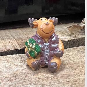 Pufi kabátos rénszarvas poly figura 3 cm 4 db