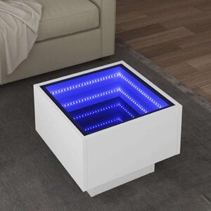 VidaXL LED-es Tükör Asztalka - Fehér - 40x40x30 cm