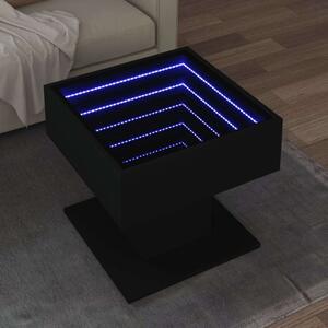 VidaXL LED Dohányzóasztal - Fekete - 50x50x45 cm