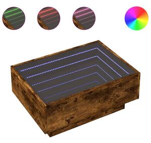 VidaXL LED-es Dohányzóasztal - Füstös Tölgy - 70x50x30 cm
