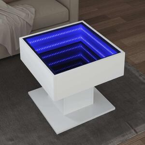 VidaXL LED Dohányzóasztal - Fehér - 50x50x45 cm