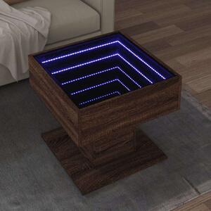 VidaXL LED Dohányzóasztal - Barna Tölgy - 50x50 cm