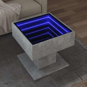 VidaXL LED-es Dohányzóasztal - Beton Szürke - 50x50 cm