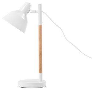 Fehér és világos fa fém asztali lámpa 53 cm ALDAN