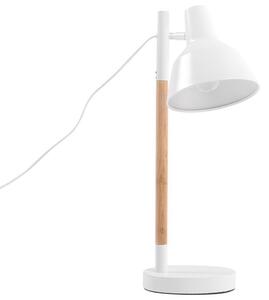 Fehér és világos fa fém asztali lámpa 53 cm ALDAN