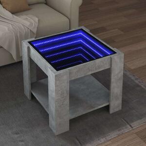 VidaXL LED Dohányzóasztal - Beton Szürke - 53x53 cm