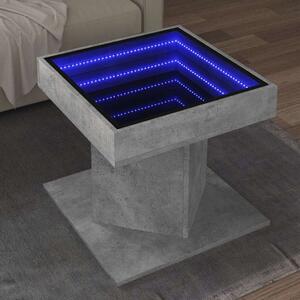 VidaXL LED-es Dohányzóasztal - Beton Szürke - 50x50 cm