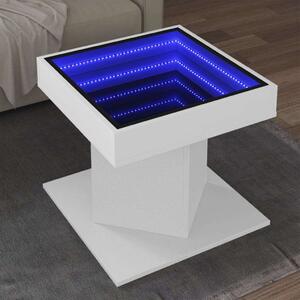 LED Dohányzóasztal - Fehér - 50x50x45 cm