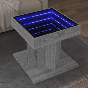 VidaXL LED Dohányzóasztal - Sonoma Szürke - 50x50 cm