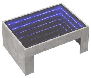 VidaXL LED-es Dohányzóasztal - Végtelen Tükör - 70x50x30 cm