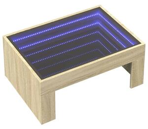 VidaXL LED Dohányzóasztal - Végtelen Tükör - 70x50x30 cm