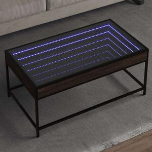 VidaXL LED-es Dohányzóasztal - Végtelen Tükör - 90x50x41 cm