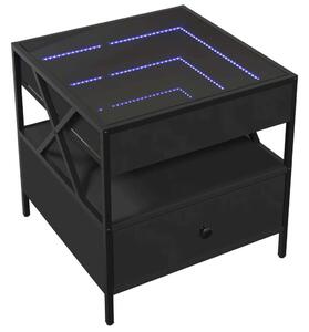 VidaXL LED Dohányzóasztal - Fekete - 50x50x51 cm