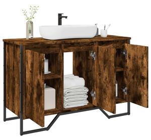 VidaXL füstös tölgy szerelt fa fürdőszobai mosdószekrény 91x35x60 cm